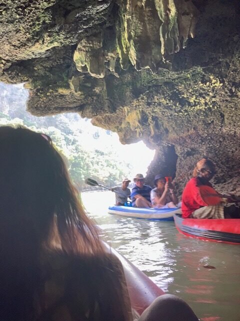 Canoeing in the caves of Hong Island